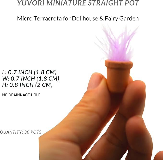 Mini Terracotta Pots – Small Clay Flower Pots for Succulents, Cactus, DIY Crafts, Fairy Garden, School Projects – Set of 30 (Straight Cylinder, 0.7 Inch)