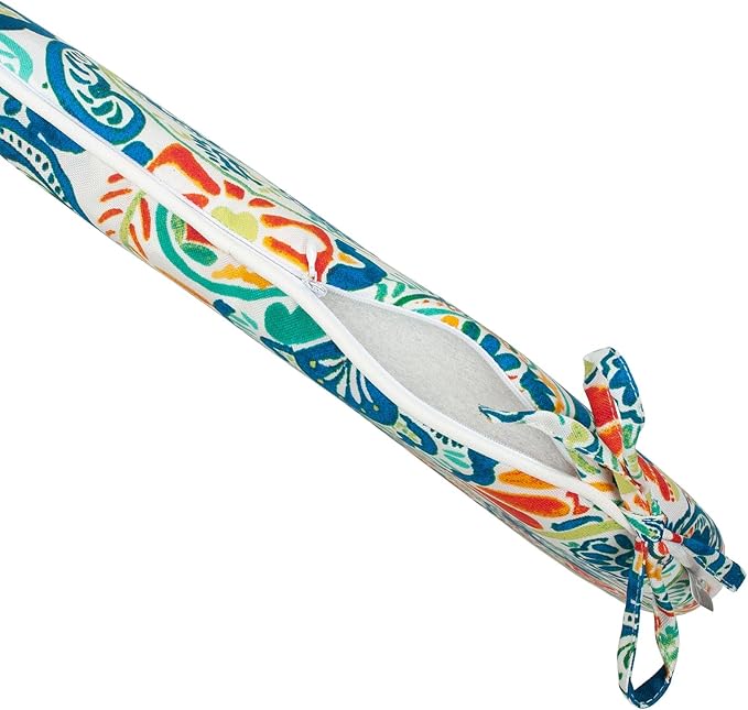 Magpie Fabrics 17"x16"x2" U-Shape Chair Cushions with Ties 2 Count, Outdoor Indoor Waterproof All Weather Seat Pads Decoration for Patio Garden Dining Office - Paisley Multi