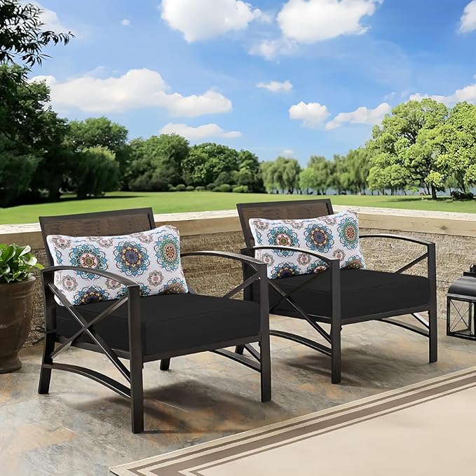 Outdoor Cushions for Patio Furniture, Outdoor Seat and Back Cushion, Waterproof Hampton Bay Deep Seat Replacement Couch Cushions for Lawn Garden, 26.5x26.5 Inch