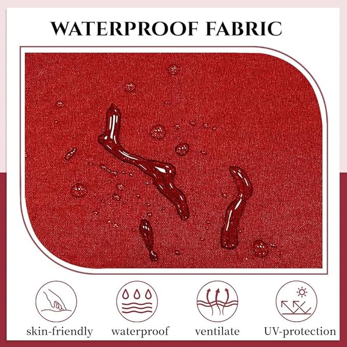 Waterproof Chair Cushions Set of 2 Outdoor,Tufted Thicken Weather and Fade Resistant Kitchen Seat Cushions,Patio Chair Pads for Garden Furniture Sofa Couch (red)