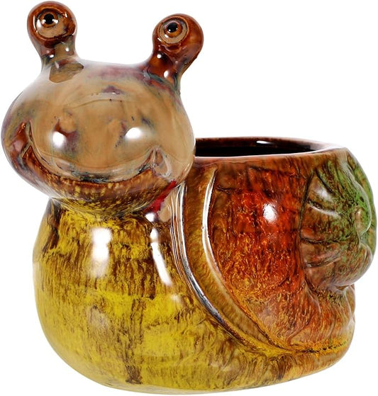 Snail Flowerpot Decorative Resin Planter 5.90X5.11X3.34In Indoor Outdoor Succulent Pot for Home Garden Balcony Tabletop Decor