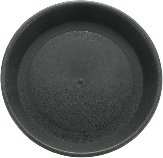 HARFINGTON Plastic Plant Saucer 6.1" Round Drip Trays Flower Pot Saucers Flower Base Bottom Drainage Tray for Indoors Outdoors Planters, Gray-Black