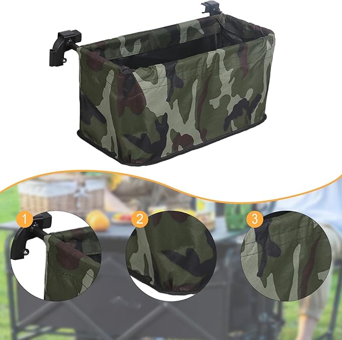Wagon Cart Tail Bag Utility Oxford Cloth Portable Storage Bag Wagon Cart Accessories for Shopping Picnic, Dark Green