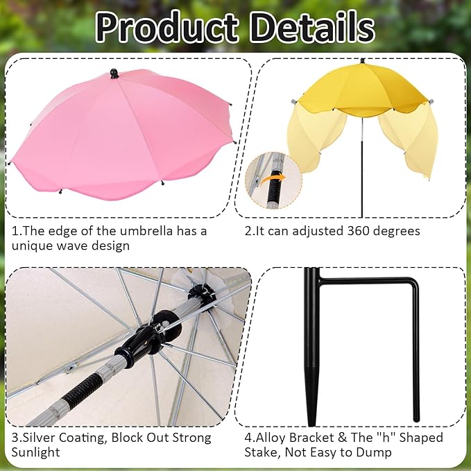 26 Inch Plant Umbrellas for Outdoor Plants Garden Umbrella Shade for Potted Plant, Garden Bed Flower Pot Provide Shade to ‌Defend Blazing Sun
