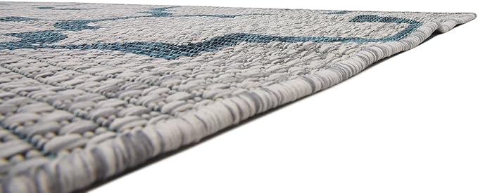 Unique Loom Outdoor Trellis Collection Area Rug (8' x 11' 4" Rectangle, Gray/ Ivory)