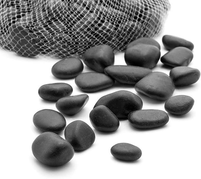 River Rocks Decorative Ornamental Vase Filler Aquarium Gravel Black, Medium 5 lbs - Landscaping Pebbles for Indoor Plants, Fish Tank Gravel, Terrarium & Home Decor, DIY & Crafting – Royal Imports