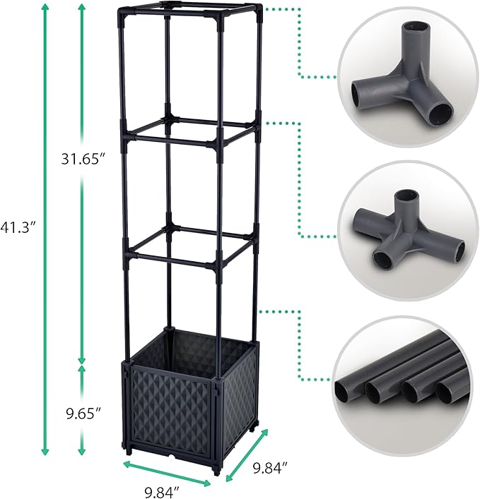 Tomato Planter with Metal Trellis,Self Watering Raised Garden Bed,for Garden Planter for Tomato Pots for Tomatoes Box Outdoor Planter for patio,Heavy Duty Container Planter for Climbing Vegetables
