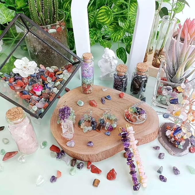 LAIDANLA Amethyst Crushed Stone Crystal Chips Bulk Natural Gemstones Healing Reiki Crystals Mini Quartz Vase Filler Aquarium Gravel 100g