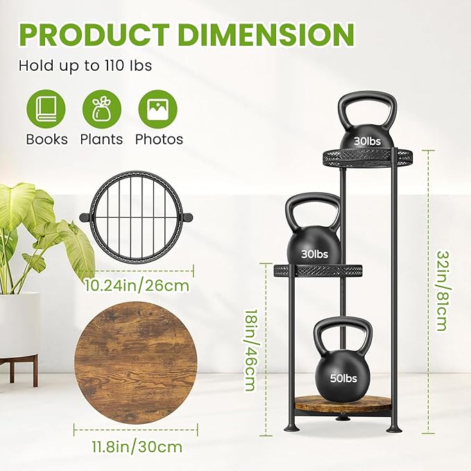 Plant Stand Indoor Outdoor,3 Tier Metal Wood Plant Stand for Multiple Plants,Black Tall Narrow Plants Display Organizer for Corner Living Room Porch Patio Garden Office
