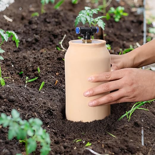 4pcs Olla Pot 41oz Drip Irrigation System 4x4x8in Olla Watering System Insert Devices Terra Cotta Clay Irrigation Pots Watering System for Outdoor Plants Irrigation