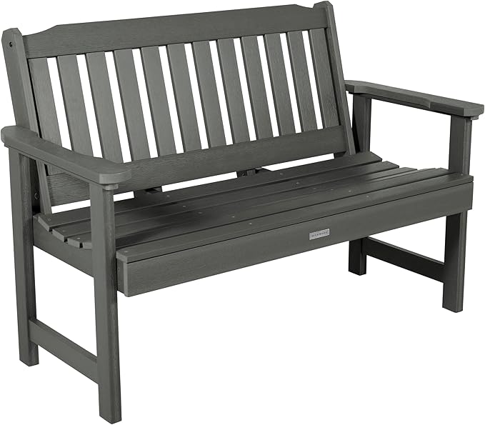 Highwood AD-BENW2-CGE Lehigh Garden Bench, 4 Feet, Coastal Teak