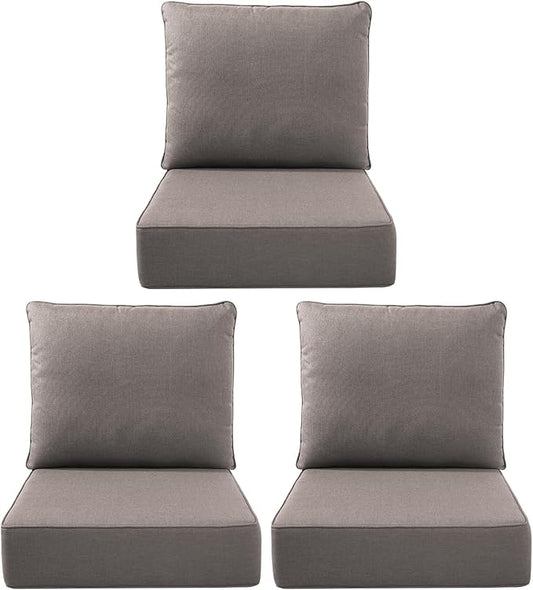 Luxury Outdoor Seat Cushion Set-22 x 24 x 6 Inch Outdoor Chair Cushions with Water Resistant & Removable Cover Outdoor Cushions for Patio Furniture Chair Sofa Couch