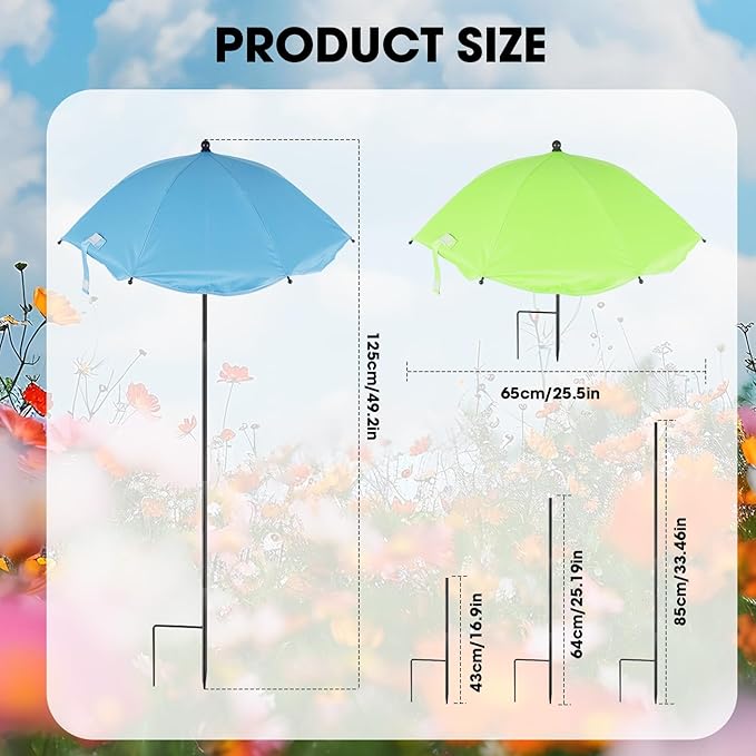 Plant Umbrella for Outdoor Plants, Adjustable Garden Sun Shade Umbrella for Potted Plants and Garden Beds, Durable Shade Cloth for Garden 2Pack