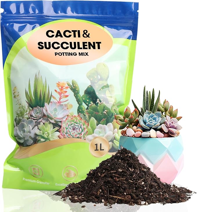 Succulent and Cactus Soil Potting Mix 10qt-Premium Breathable & Fast Draining for Healthy Plants