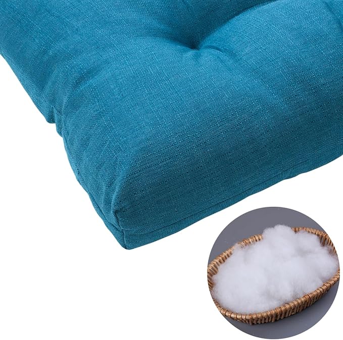 FUNHOME Outdoor Bench Cushion 45 x18 inch with Non-Slip Grips,Water Resistant Porch Swing Cushion,Bench Pillow Pads,Tufted Cushions for Patio Garden Furniture,45" Seat Cushions(Light Blue)