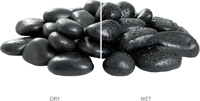 MSI Decorative Polished Black Pebbles, 1.2 inch - 2 inch, 40 lb. Bag