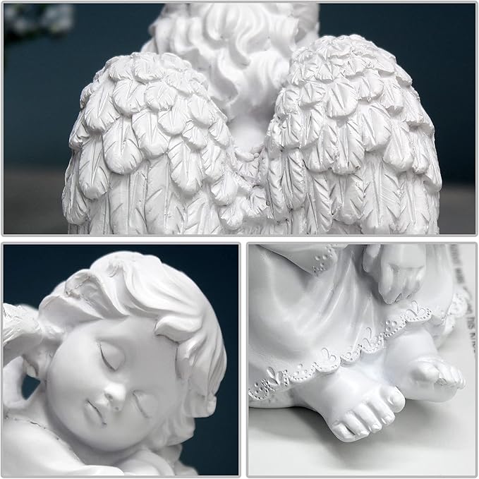 Praying Angels Figurine, Garden Angel Statues, Waterproof Kneeling Angel Sculpture, Outdoor Decor Ornament for Patio Lawn Yard Porch Decorations