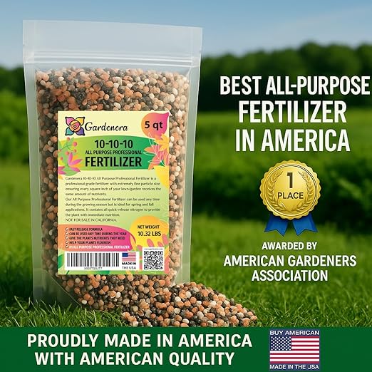 𝐁𝐄𝐒𝐓𝐒𝐄𝐋𝐋𝐄𝐑 10-10-10 Plant Fertilizer Slow Release | 10 10 10 All Purpose Fertilizer for Fruit Trees, Evergreens, Vegetables, Arborvitae, Fig Trees, Shrubs, Pines, Oaks, Flowers [8 OZ]