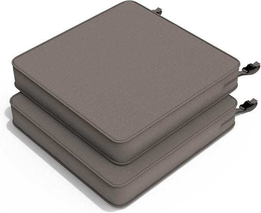 Outdoor Chair Cushions 22x22x3 Inch, Patio Seat Cushion Furniture Swing Set of 2, Water Repellent Chairs Wicker Cushion Pads with Couch Sofa in Garden, Dark Grey
