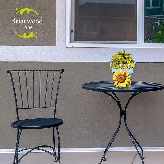 Briarwood Lane Summer Planter 8.5" x 8.5" x 8.5" Sunflower Dance Small for Summer Planter