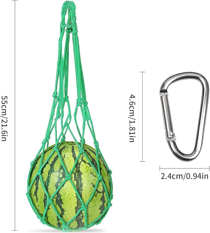 10 Pcs Melon Hammocks Cradles with D Hanging Hooks, for Trellis Heavy Duty Watermelon Nets,Or Growing Cantaloupe, Pumpkin,Honeydew in Vertical Garden (Green)