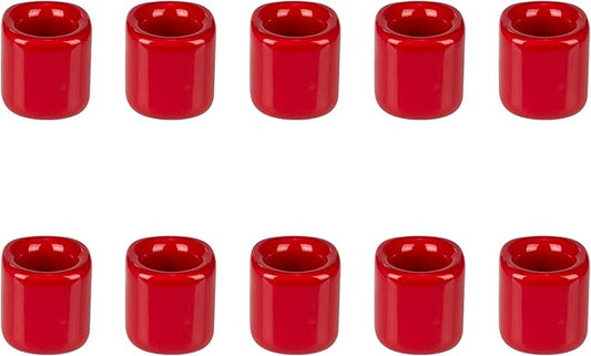 Mega Candles 10 pcs Red 1/2 Inch Diameter Ceramic Chime Ritual Spell Candle Holders, Great for Casting Chimes, Meditation, Rituals, Spells, Vigil, Witchcraft, Wiccan Supplies