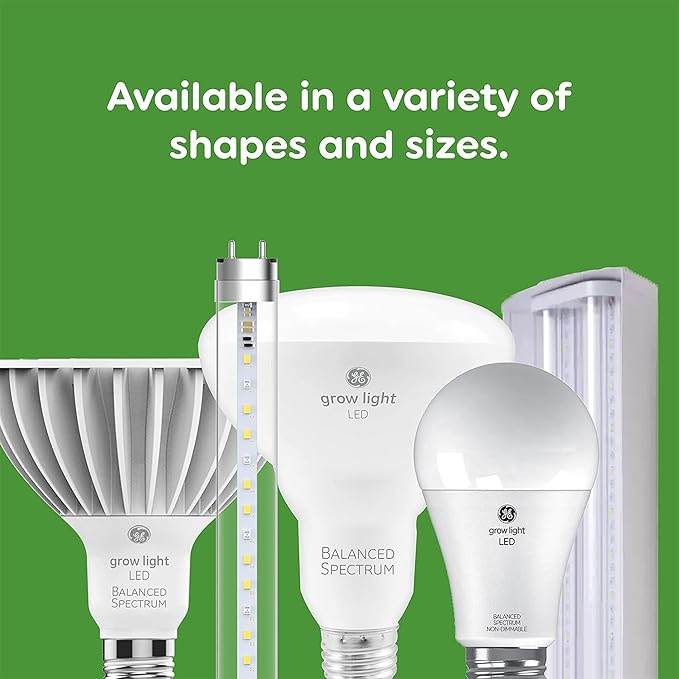 GE Grow Lights for Indoor Plants, BR30 Indoor Floodlight, LED Light Bulbs for Flowers and Fruit, Advanced Red Light Spectrum, 25,000 Hours Lifespan, 15 PPF, 4 Pack (Packaging May Vary)