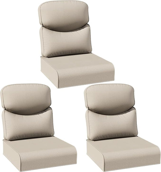 Joyside Outdoor Chair Cushions Set, 24x24 Inch Smile Patio Furniture Cushions, 6’’ Thick, Water Resistant & Fade Resistant, Outdoor Replacement Cushions for Seat and Sofa
