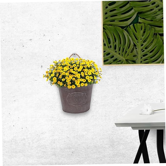 Milisten Metal Wall Planters Vintage Wall Mounted Flower Pot Hanging Iron Plant Holder for Indoor Outdoor Balcony Garden Decor 4.5X5.4X4.5 Inches