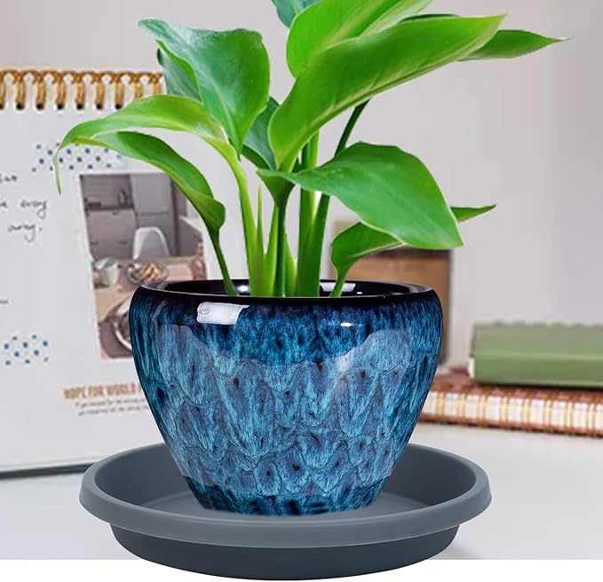 Plastic Plant Saucer for Garden 12 Inch 2 Pack Reusable Drip Trays for Outdoor Flower Pots