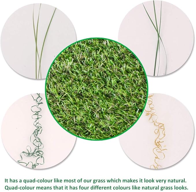 Realistic Artificial Grass Turf Lawn- 15FTX27FT,1.38inch Height Indoor Outdoor Rug Garden Lawn Landscape Synthetic Grass Mat