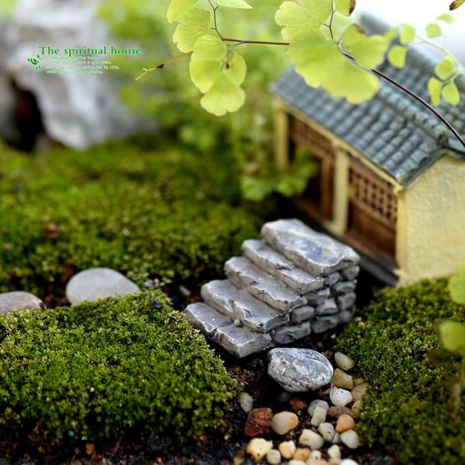 Miniature Fairy Garden Decoration Accessories Garden Sculptures Statues,Resin Plastic Simulation Decoration Step Yard Decor for Outside Gnomes Outdoor Decor for Patio