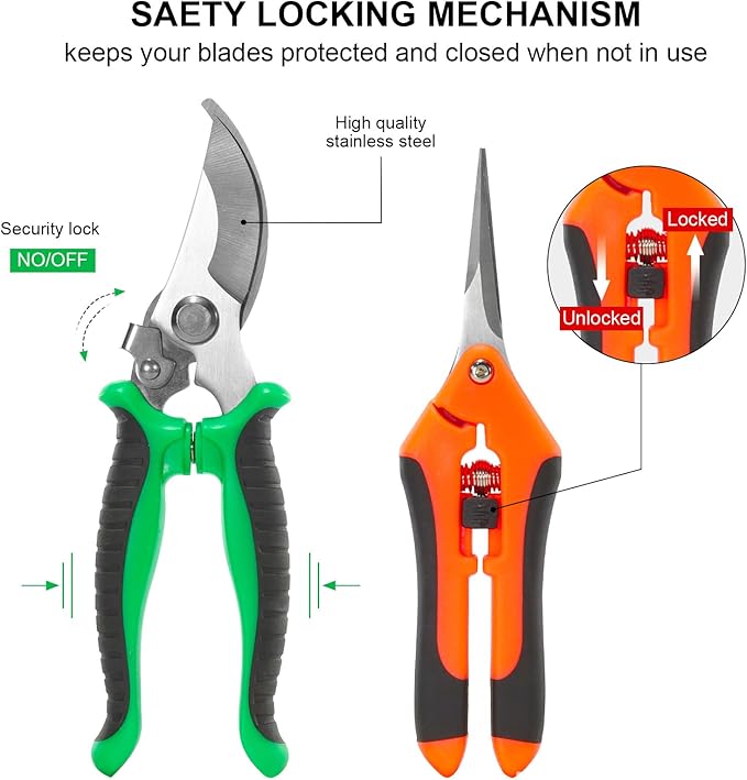 Garden Pruning Shears 3 Pack Gardening Shears Garden Scissors Stainless Steel Garden Shears Pruning Scissors Garden Clippers Pruning Shears for Gardening Garden Tools