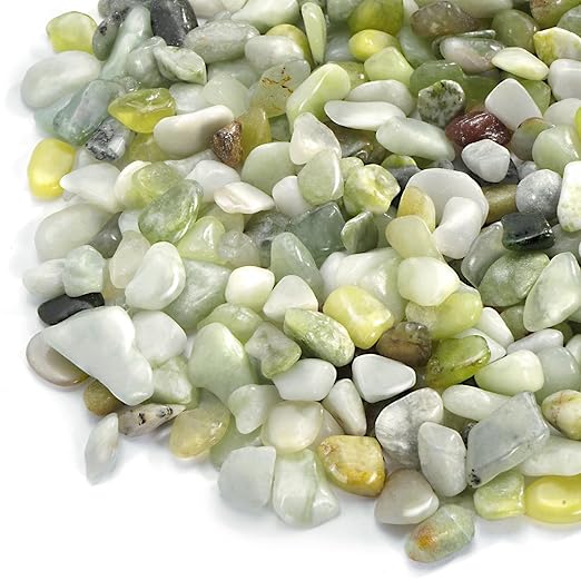 5 lb Jade Pebbles for Indoor Plants, 3/8 Inch Polished Decorative Pebbles for Vase, Bamboo, Succulent, Garden Landscape Decoration River Stone