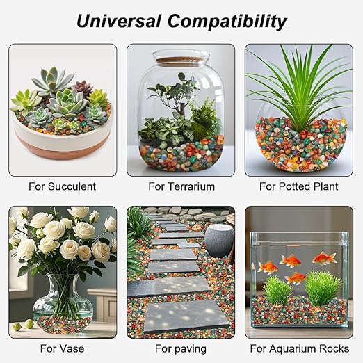 Vase Filler,Landscaping Pebbles, River Rocks Decorative Ornamental Pebbles, DIY Smoothed Rocks for Potted Plant Resin Art Vase Fillers Aquarium Gravel Rocks (Colorful, 10 Pounds)
