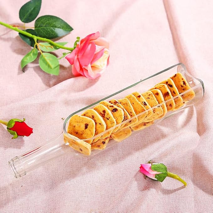 Wine Bottle Cutting pots, Succulent Planter,Flower Pot,Glass Candle Holder,Fruit Salad Tray Table Decoration Glass Art Crafts for Bar Cafe Restaurant(5PCS-Tran)
