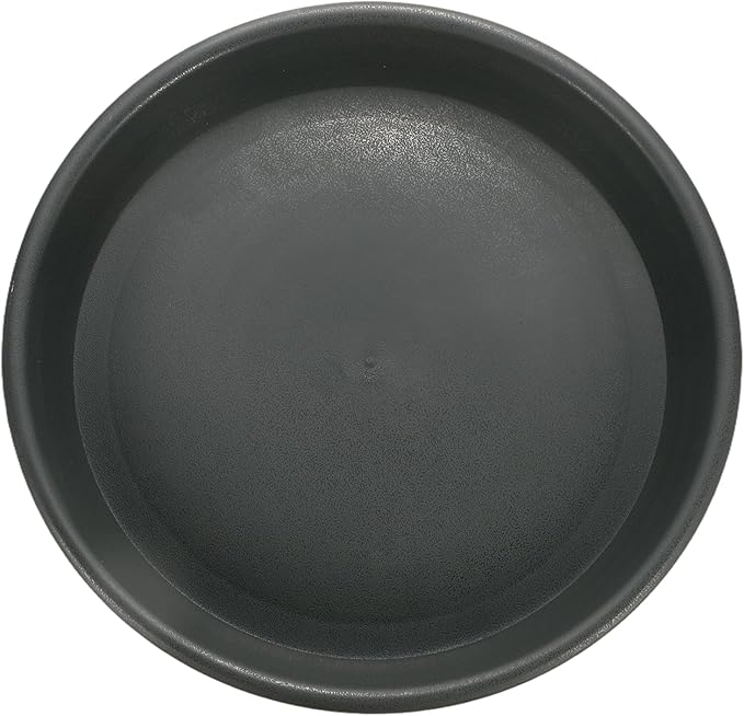 HARFINGTON Plastic Plant Saucer 10.5" Round Drip Trays Flower Pot Saucers Flower Base Bottom Drainage Tray for Indoors Outdoors Planters, Gray-Black