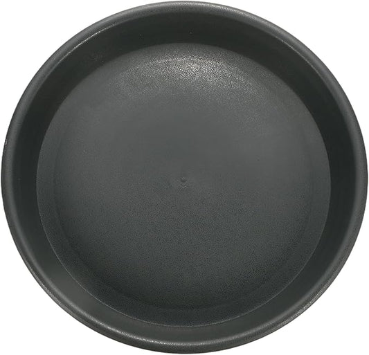 HARFINGTON Plastic Plant Saucer 10.5" Round Drip Trays Flower Pot Saucers Flower Base Bottom Drainage Tray for Indoors Outdoors Planters, Gray-Black
