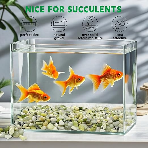5 lb Jade Pebbles for Indoor Plants, 3/8 Inch Polished Decorative Pebbles for Vase, Bamboo, Succulent, Garden Landscape Decoration River Stone