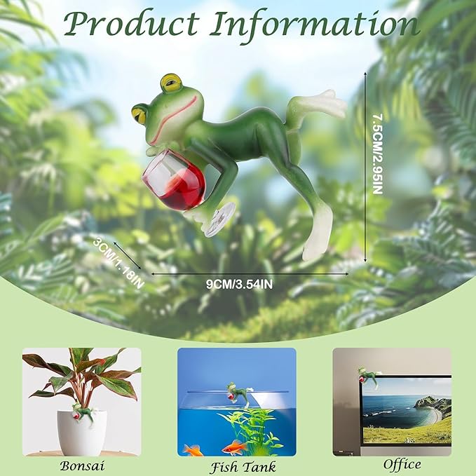 YATOJUZI Frog Decor Miniature Figurines Plant Decorations for Pots Funny Tipsy Frog Garden Decor Gifts for Women Outdoor Statues Planter Hugger for Yard Lawn Ornament(Lying One)