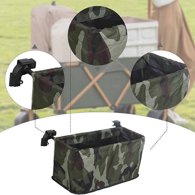 Wagon Cart Tail Bag Utility Oxford Cloth Portable Storage Bag Wagon Cart Accessories for Shopping Picnic, Dark Green