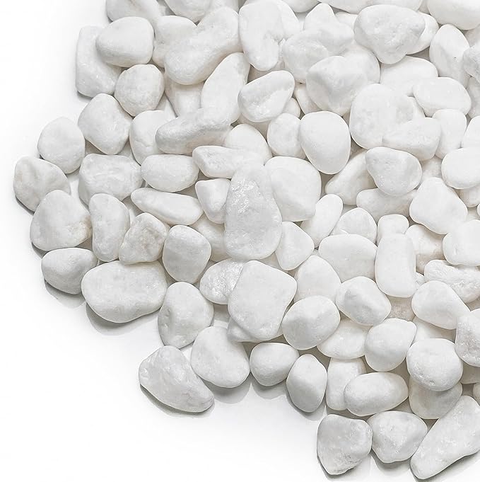 Onlyfire 5lb White Pebbles,1/5" Natural Decorative River Rocks Aquarium Gravel for Indoor Plants, Vases, Succulents and Outdoor Garden Landscaping