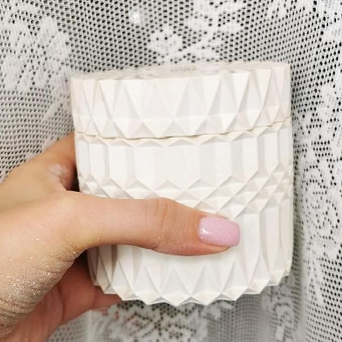 Storage Boxes with Lids - Concrete Round Stripe Molds for Storage and Candle Holders (Set of S)