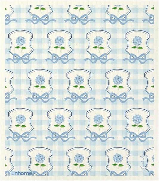 Garden Collection Hydrangea Swedish Dishcloth, Reusable Paper Towel, Super Absorbent Cellulose Sponge, Kitchen Cleaning Cloth, Washable & Compostable (Hydrangea Crest - 1 Pack)