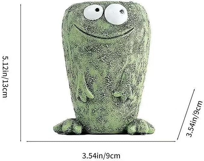Big and Small Eye Frog Planter - Fun Succulent Planter for Indoor and Outdoor Tabletop Decorations, Wacky Frogs, Christmas/Birthday Fun Gift. (Frog A)