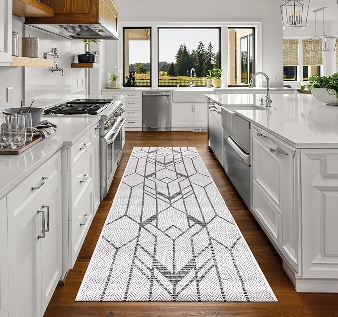 Keen Home Design Terrace Outdoor Runner Rug - 26"x91" Washable Indoor/Outdoor Rug for Patio, Kitchen, Balcony, Beach, Garden, Deck and Porch, Size: 2'2" x 7'7", Nelian