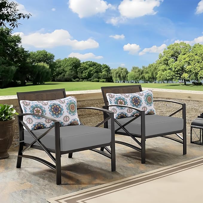 Outdoor Cushions for Patio Furniture, Outdoor Seat and Back Cushion, Waterproof Hampton Bay Deep Seat Replacement Couch Cushions for Lawn Garden, 26.5x26.5 Inch