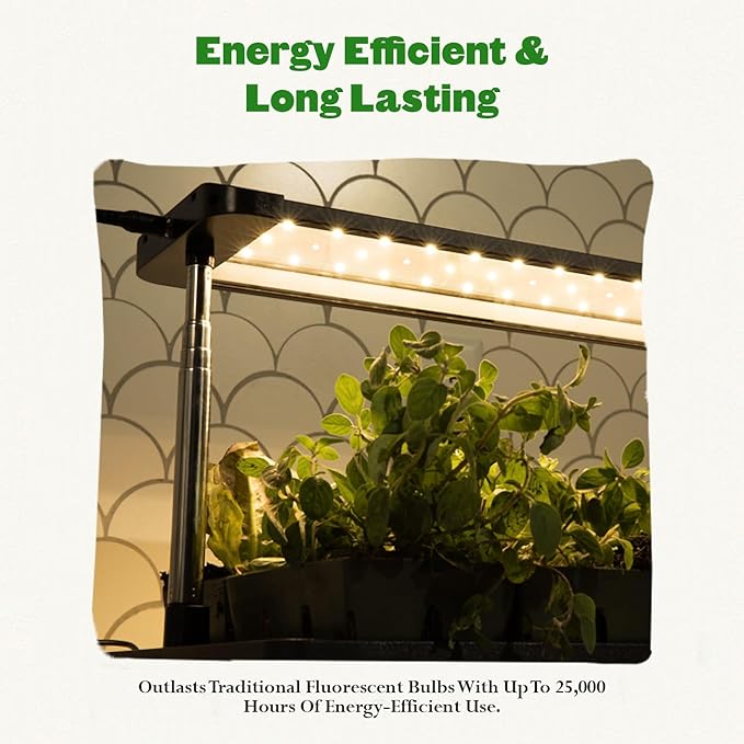 Epic Gardening Seed Starting Grow Light - Full-Spectrum LED with Adjustable Height & Integrated Tray for Indoor Seedlings | Energy-Efficient, Long-Lasting Light with Timer (Standard)