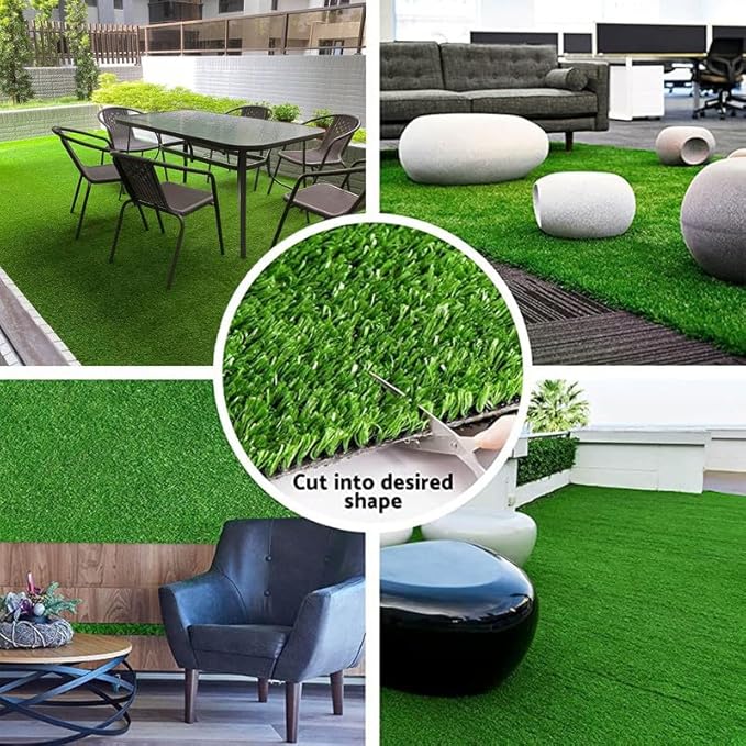 Artificial Grass Synthetic Lawn Outdoor Faux Grass Rug for Patio 0.4 Inch Pile Height 10FTx57FT Astro Turf Grass Roll Carpet Rug Indoor for Bedroom Fake Grass Rug for Pets