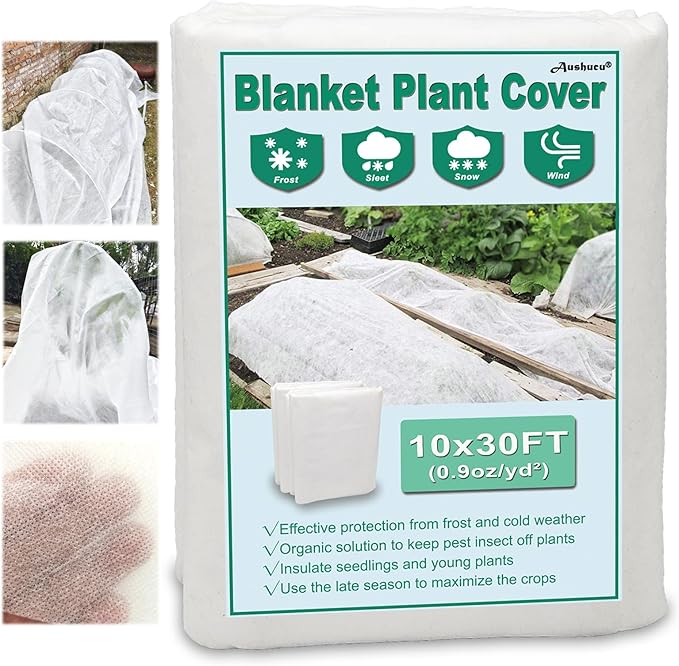 10ft x 30ft Plant Covers Freeze Protection 0.9oz/yd² Garden Fabric Floating Row Cover for Winter Plant Blanket Frost Cloth Plant for Outdoor Plants Vegetables, Insect Protection…